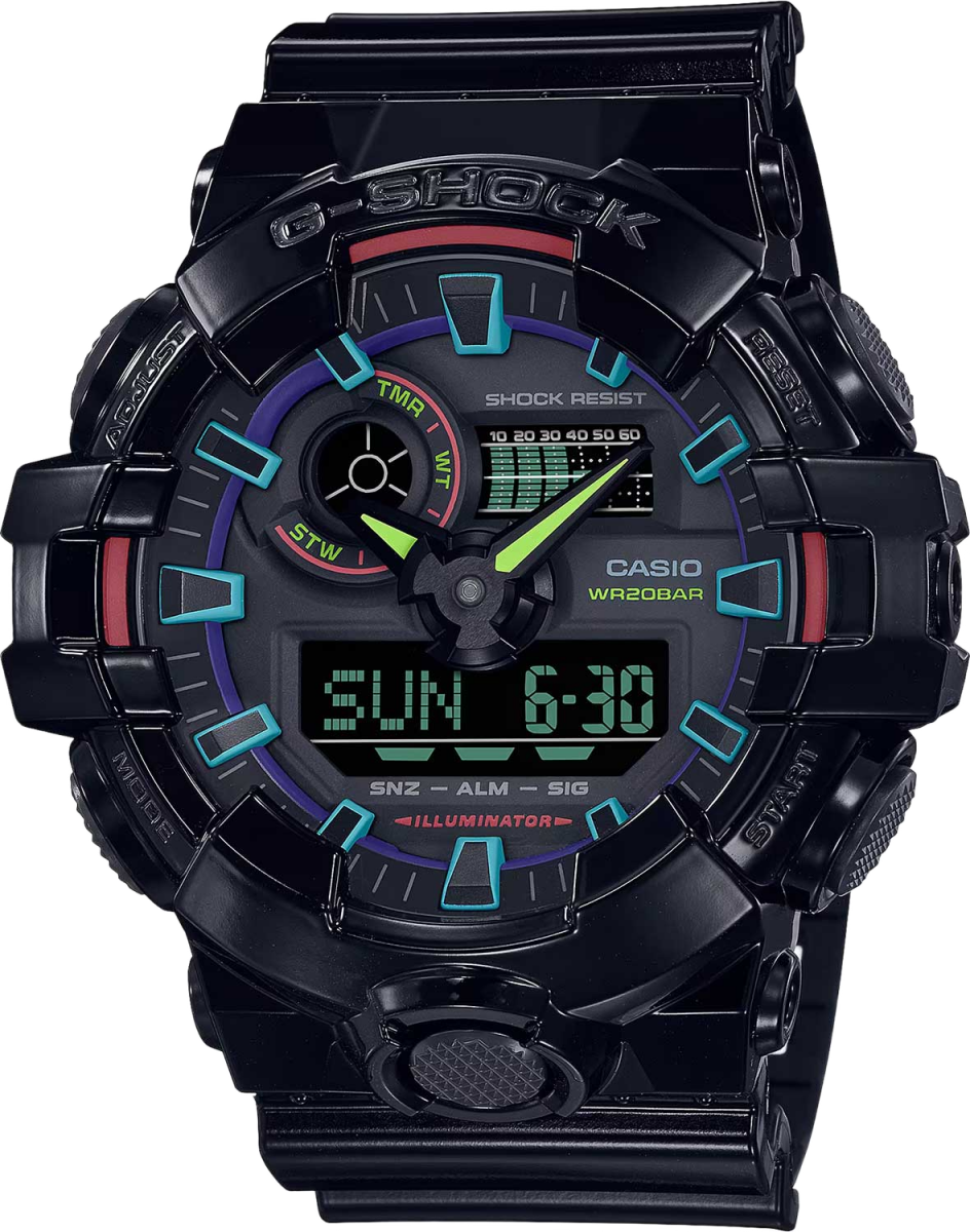 купить часы наручные часы casio g-shock ga-700rgb-1a с бесплатной доставкой | Купите часы КАСИО в интернет-магазине дилера CASIO.BAZA
